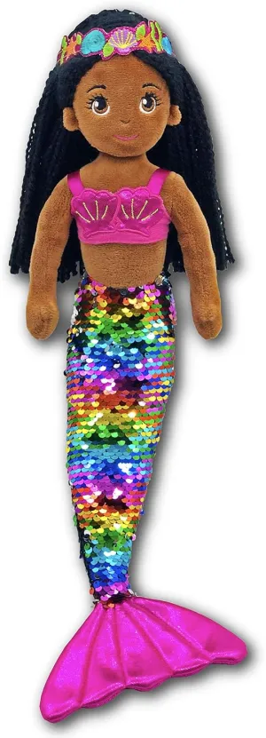 June Garden 18" Flip Sequin Sparkly Mermaid Chloe - Soft Mermaid Plush Stuffed Doll Gift for Toddler Girls
