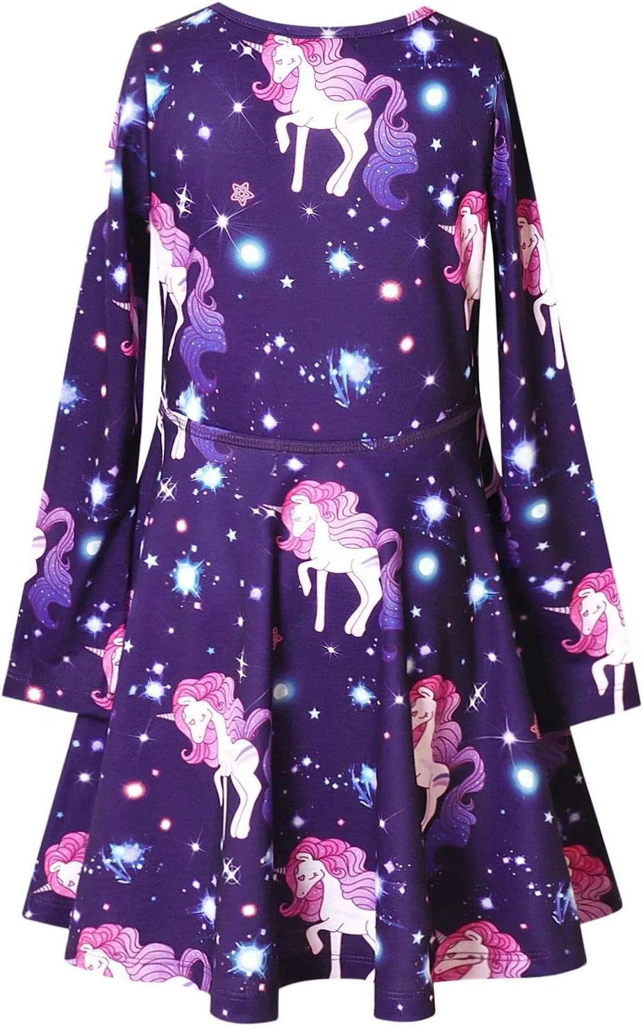 Jxstar Girls&Doll Matching Dresses Long Sleeve Unicorn Mermaid Outfits Clothes
