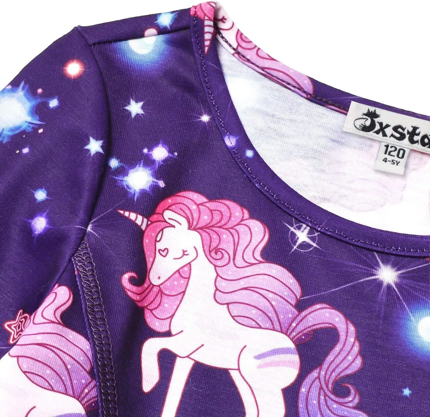 Jxstar Girls&Doll Matching Dresses Long Sleeve Unicorn Mermaid Outfits Clothes