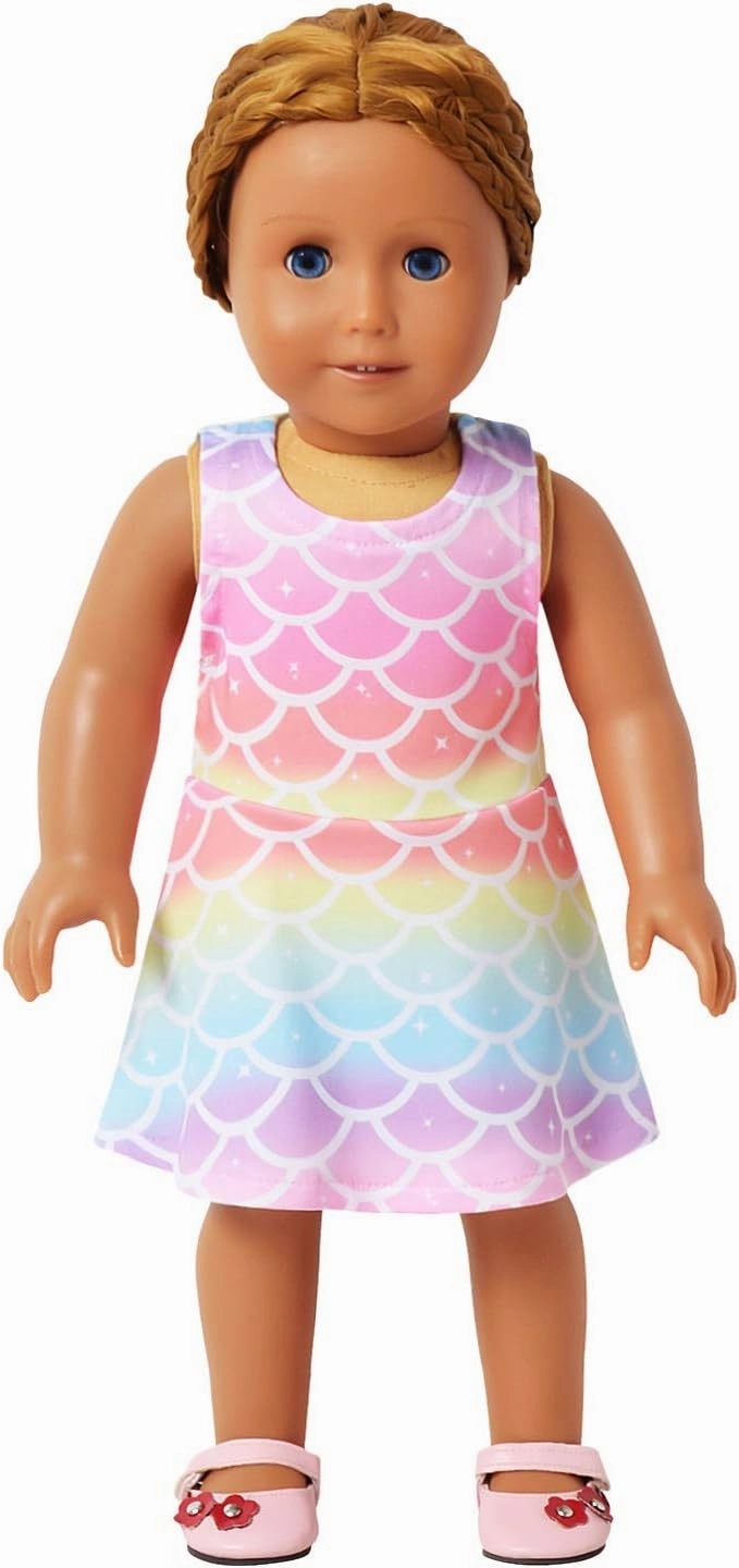 Jxstar Matching Girls & Doll Flower Dresses Sleeveless Summer 18" Dolls Clothes