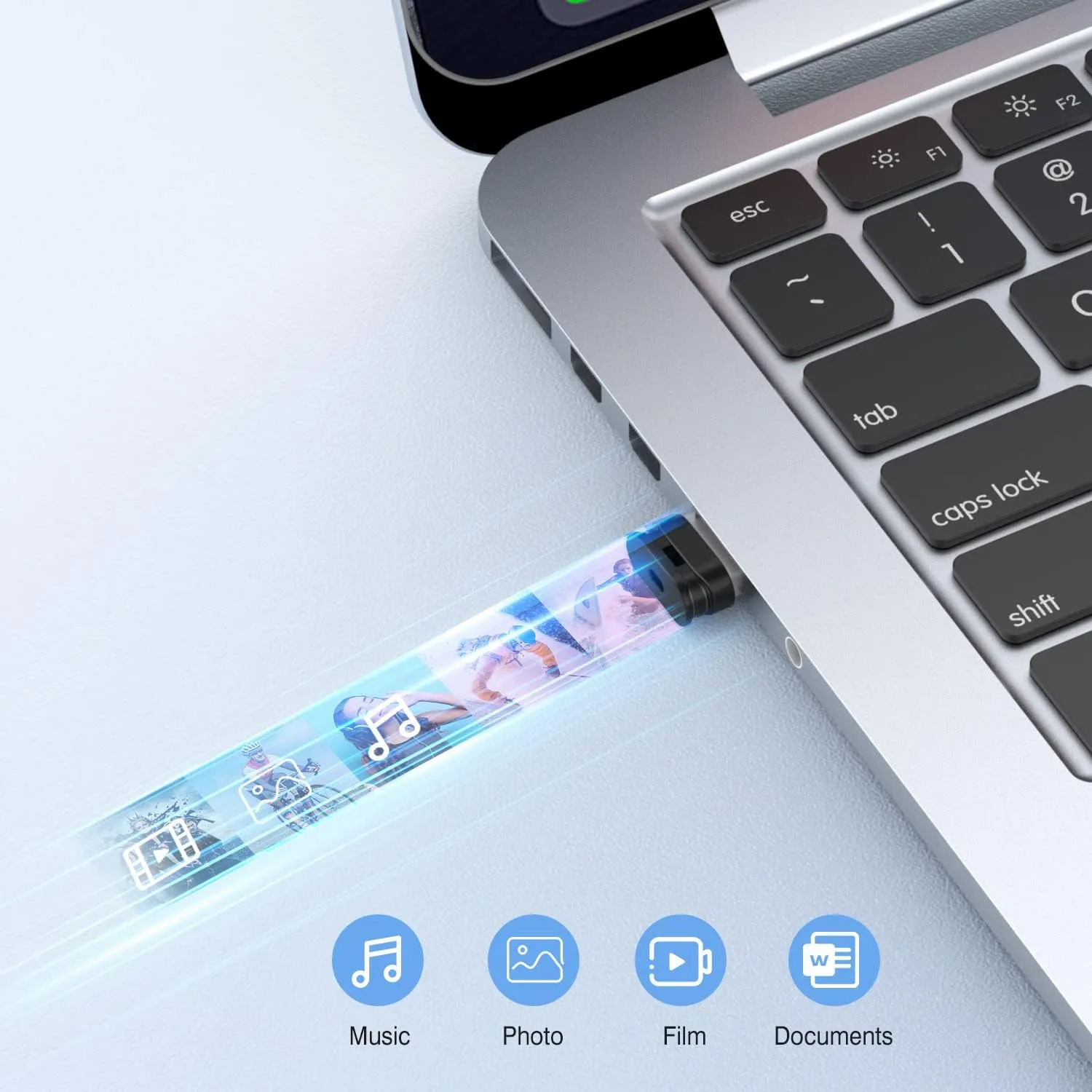 K&ZZ 64GB Flash Drive 5 Pack 64 GB Low Profile USB Flash Drive with Lanyard Mini USB Drive 64G Small Thumb Drive Memory Stick with Keychain, Black