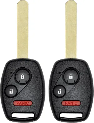 Key Fob Replacement for 08-12 Honda Accord/ 07-13 CRV/ 11-15 CR-Z/ 09-13 Fit/ 10-14 Insight Car Keyless Entry Remote Control, MLBHLIK-1T, 3 Btn, 2Pcs