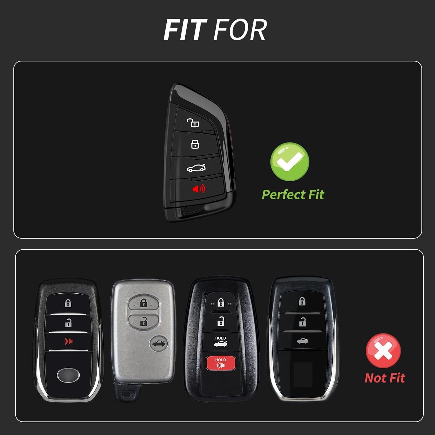Key Fob Cover Compatible with Toyota Supra GR A90 A91 MK5 2019-2024,Real Glass Fiber Smart Remote Key Fob Case Compatible with Toyota Supra Accessories, Blue