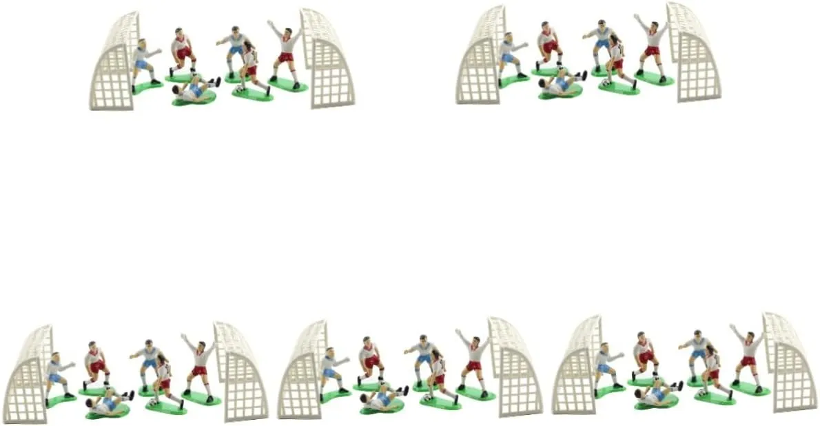 KICHOUSE 5 Sets Novel Football Team Statues Cake Decoration Props for Adorable Miniature Football Player Decor
