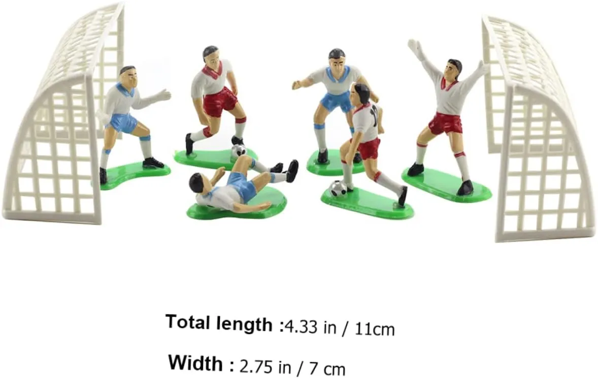 KICHOUSE 5 Sets Novel Football Team Statues Cake Decoration Props for Adorable Miniature Football Player Decor