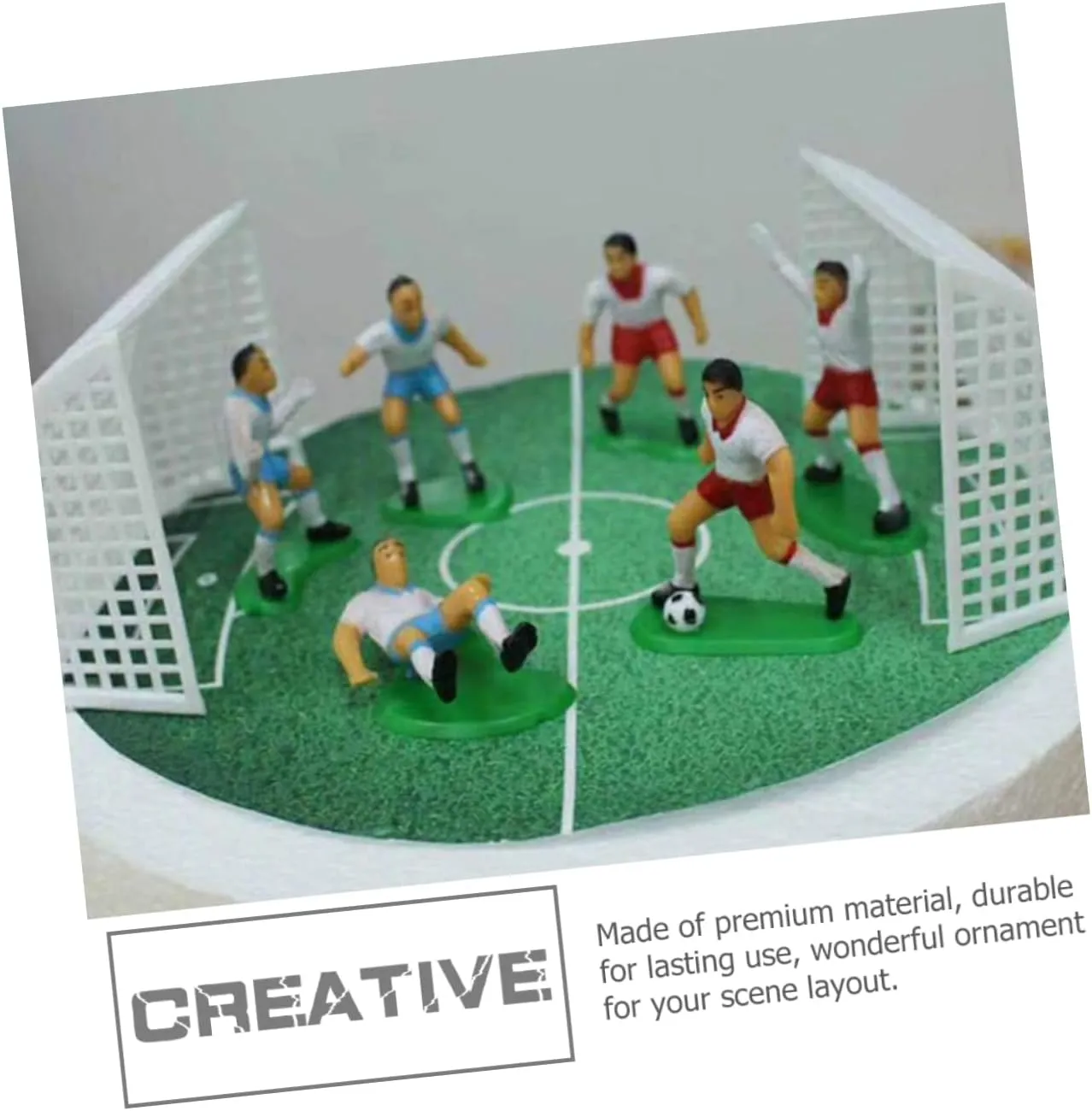 KICHOUSE 5 Sets Novel Football Team Statues Cake Decoration Props for Adorable Miniature Football Player Decor
