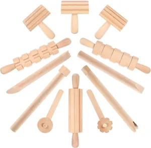 Kids Toys Kids Toys 1 Set Wooden Tools Toy for Kids Clay Shaping Tools Wood Rolling Pin Set Sculpting Tools Molding Tools DIY Arts Crafts Toy Pizza Pizza