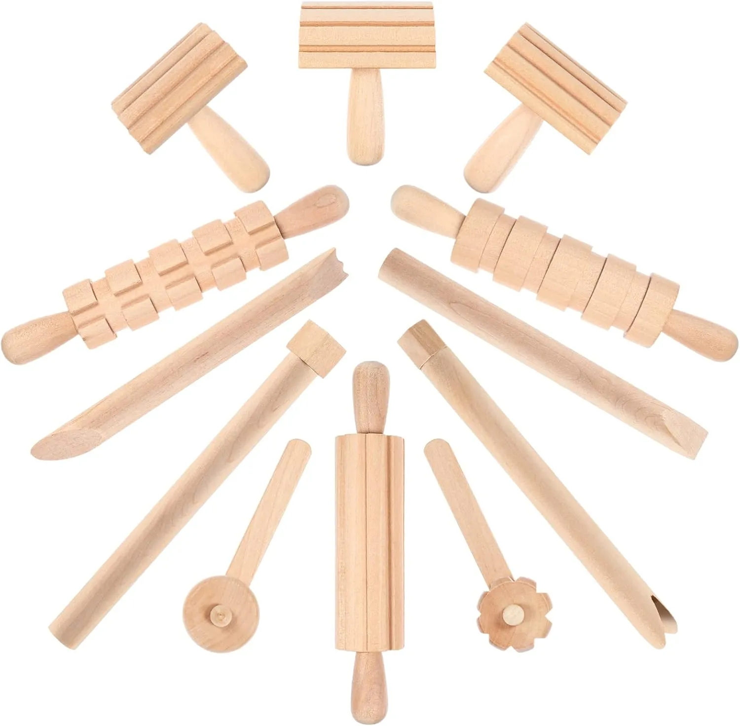 Kids Toys Kids Toys 1 Set Wooden Tools Toy for Kids Clay Shaping Tools Wood Rolling Pin Set Sculpting Tools Molding Tools DIY Arts Crafts Toy Pizza Pizza