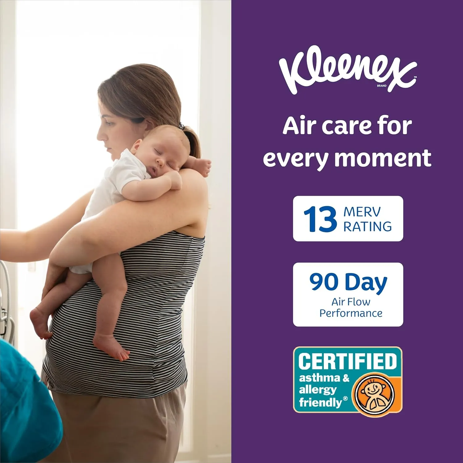Kleenex Elite Allergen Air Filter 12x24x1 Inches - 13 MERV RATING (2-Pack)