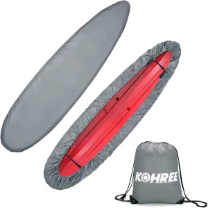 Kohree 420D Kayak Cover Waterproof, Kayak Covers for Outdoor Storage, Heavy Duty UV Protection Paddle Board Covers SUP Canoe Cover, 10.2-11.5ft / 11.8-13.1ft