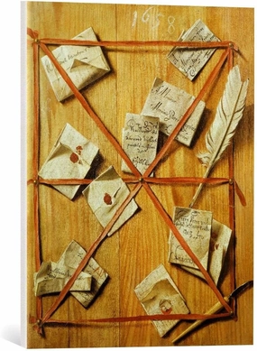 kunst für alle Canvas Print: Wallerand Vaillant A Board with Letters Pinned to it Fine Art Print, Canvas on Stretcher, Ready to Hang Wall Picture, 17.7x23.6 inch / 45x60 cm