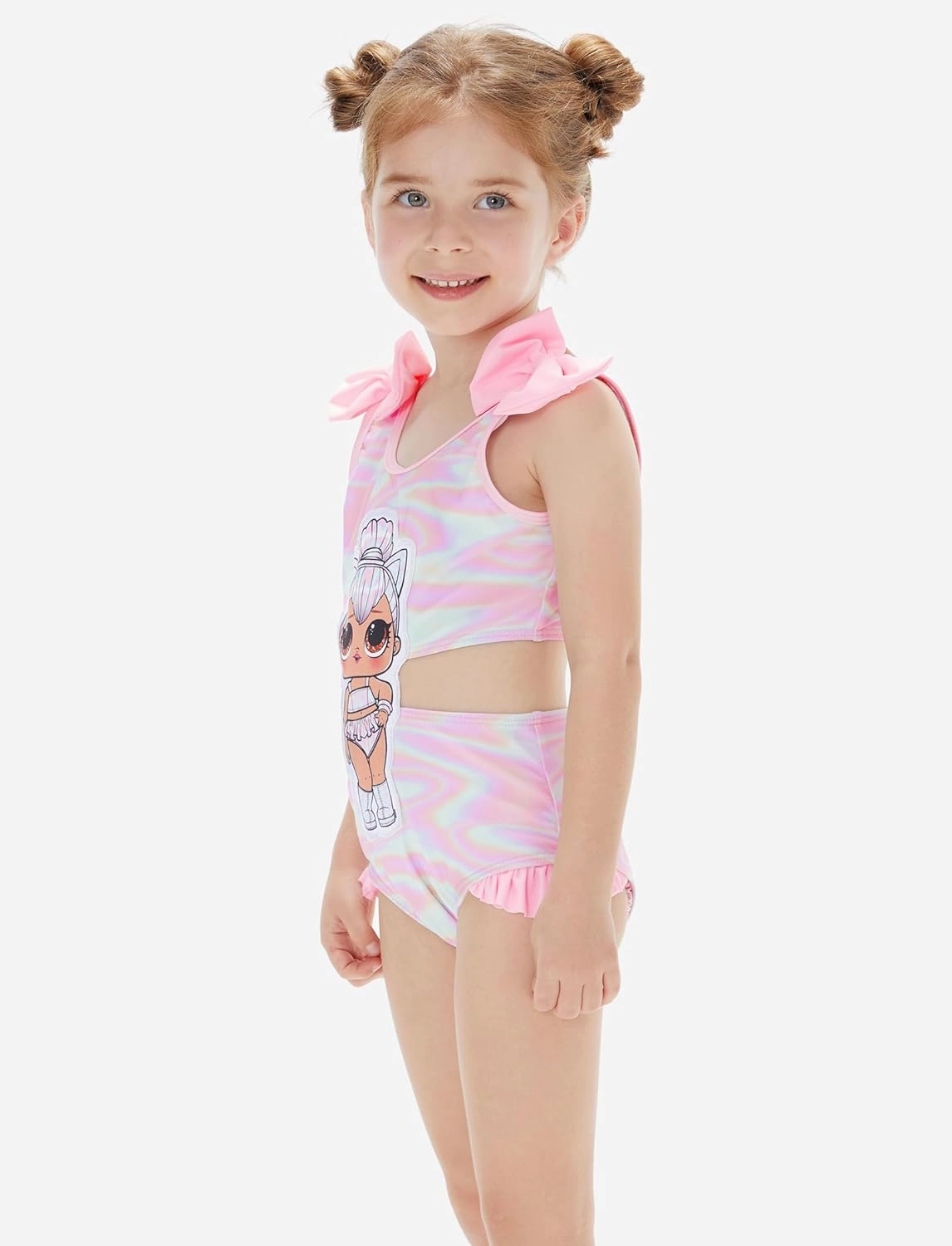 L.O.L. Surprise! Girl's One Piece Swimsuit Cute Ruffle Summer Beach Bathing Suits