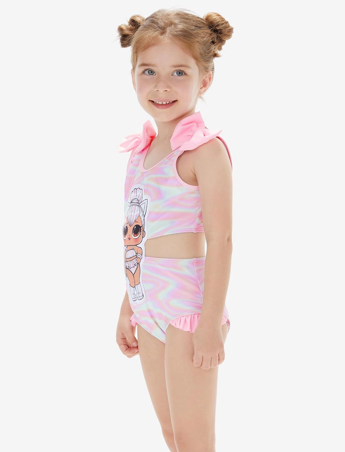 L.O.L. Surprise! Girl's One Piece Swimsuit Cute Ruffle Summer Beach Bathing Suits