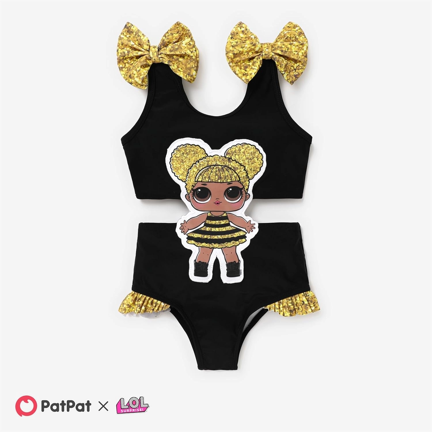 L.O.L. Surprise! Girl's One Piece Swimsuit Cute Ruffle Summer Beach Bathing Suits