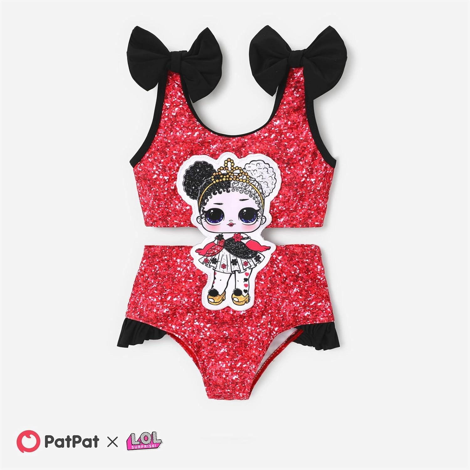 L.O.L. Surprise! Girl's One Piece Swimsuit Cute Ruffle Summer Beach Bathing Suits