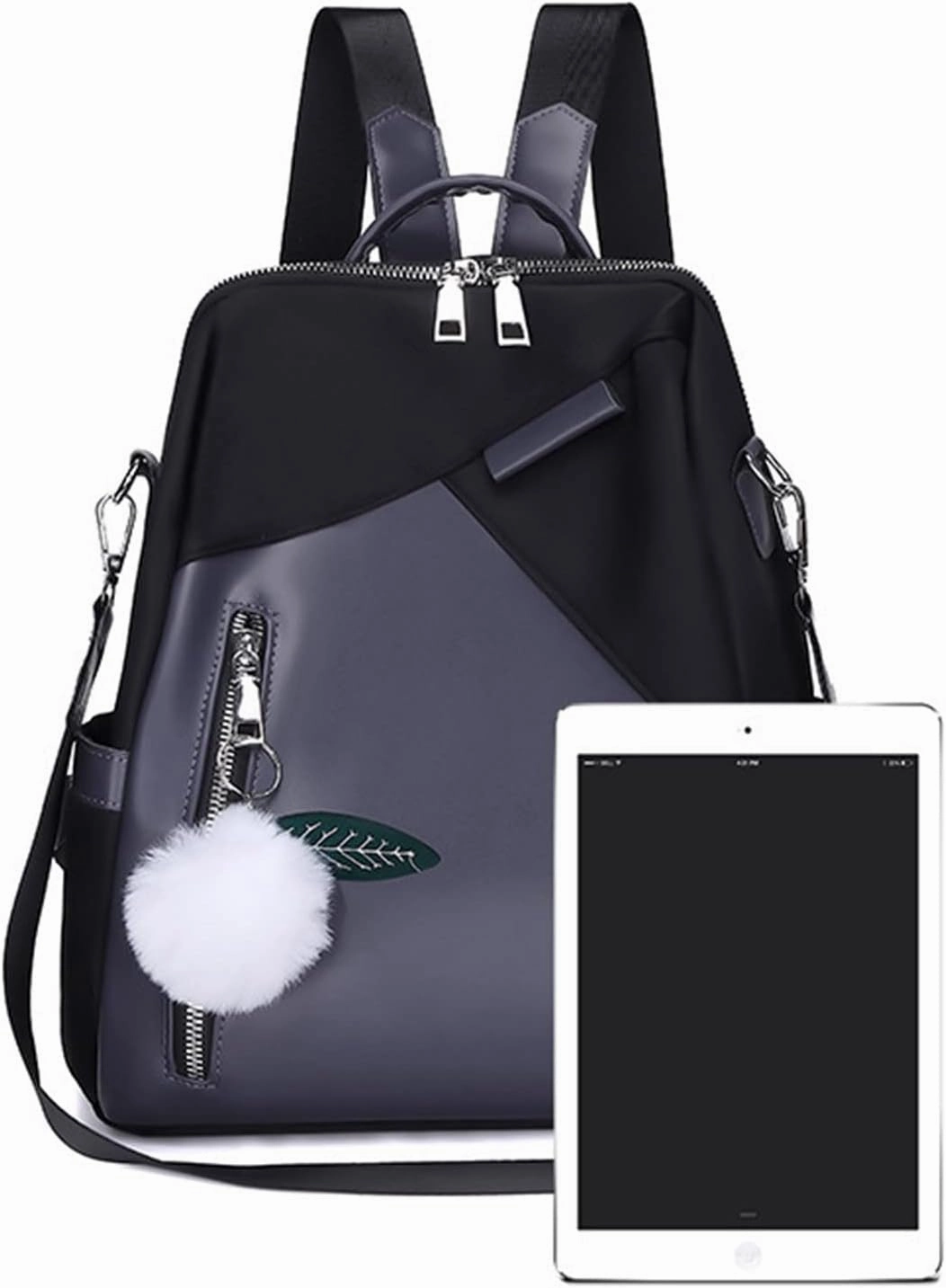 Ladies Fashion Pendant Casual Backpack Retro Solid Color Large Capacity Small Anime Backpack for (Green, One Size)