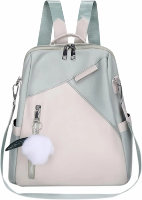 Ladies Fashion Pendant Casual Backpack Retro Solid Color Large Capacity Small Anime Backpack for (Green, One Size)