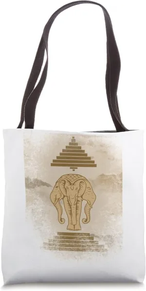 Laos Lao Laotian Proud Wild Elephants Former National Flag Tote Bag