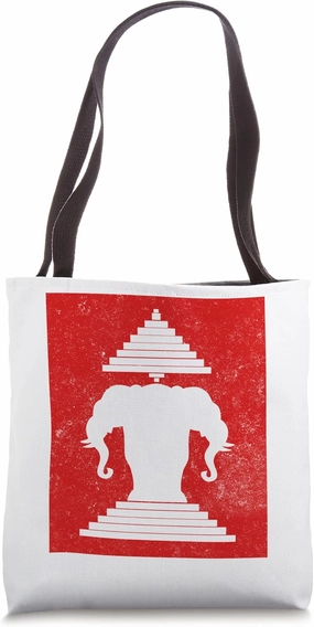 Laos Lao Laotian Proud Wild Elephants Former National Flag Tote Bag