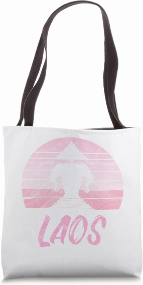 Laos Lao Laotian Proud Wild Elephants Former National Flag Tote Bag