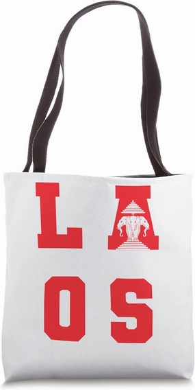 Laos Lao Laotian Proud Wild Elephants Former National Flag Tote Bag