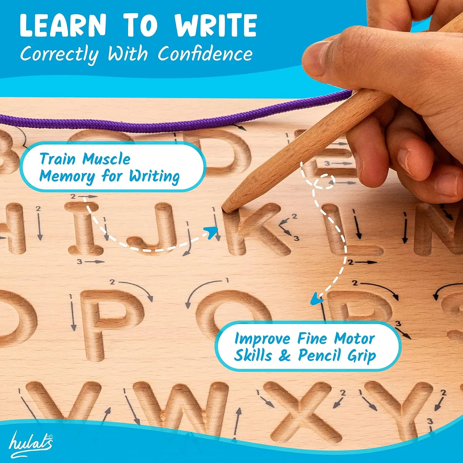 Learn to Write: Portable Wooden Alphabet Letter Tracing Sensory Pad Board - Toddler Writing Practice for Kids Age 3-5, Montessori Toys for 3  Year Old, Letter Tracing for Kids 3-5 Writing Tools