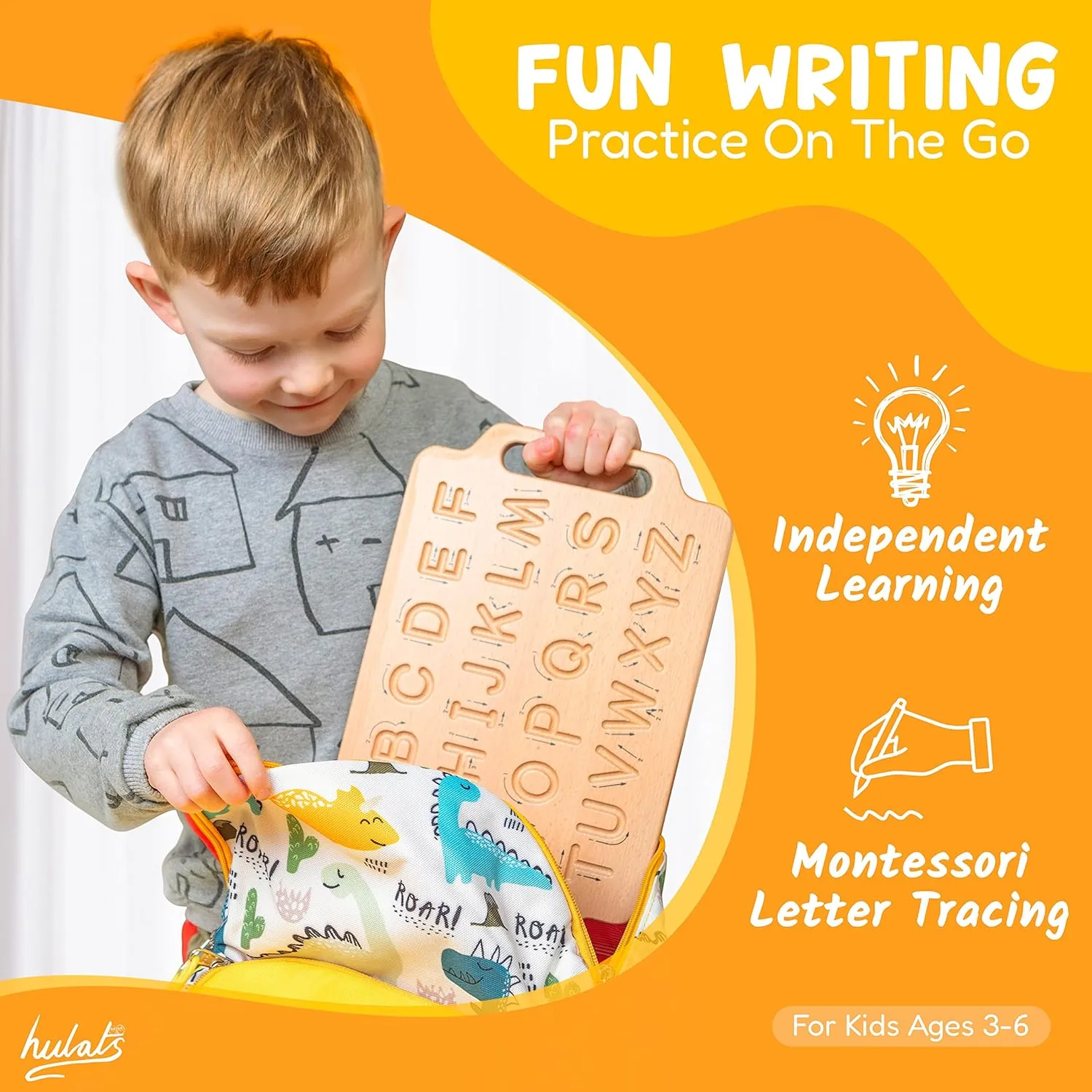 Learn to Write: Portable Wooden Alphabet Letter Tracing Sensory Pad Board - Toddler Writing Practice for Kids Age 3-5, Montessori Toys for 3  Year Old, Letter Tracing for Kids 3-5 Writing Tools