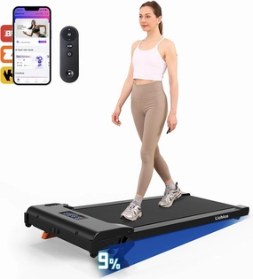 Lichico Walking Pad Under Desk Treadmill，Portable Small Treadmills for Home and Office，Super Quiet Brushless Motorized Walking Jogging Running Machine with Remote Control