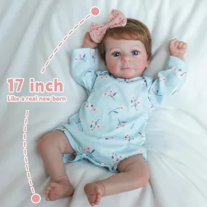 Lifelike Reborn Baby Dolls Girl - Felicia, 17-Inch Realistic-Newborn Baby Dolls with Weighted Soft Cloth Body, Real Life Cute Reborn Dolls with Gift Box for Kids Age 3 