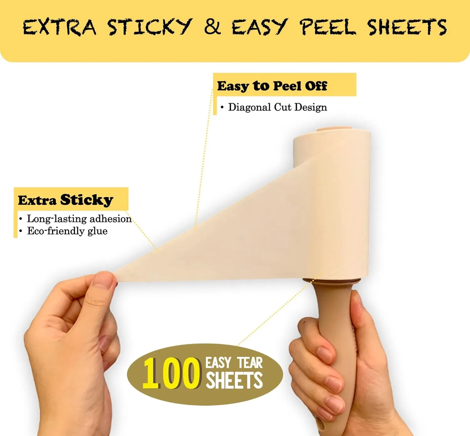 Lint Rollers for Pet Hair Extra Sticky [400 Sheets/2 Handles], Lint Remover Go Beyond Animal Fur, Dust and Other Dirt, Dog & Cat Hair Remover Rollers for Clothes, Furniture, Carpet, Car etc