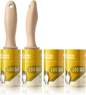 Lint Rollers for Pet Hair Extra Sticky [400 Sheets/2 Handles], Lint Remover Go Beyond Animal Fur, Dust and Other Dirt, Dog & Cat Hair Remover Rollers for Clothes, Furniture, Carpet, Car etc