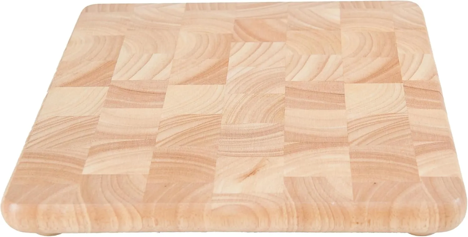 Lipper International Rubberwood Square End Grain Chopping Block for Cutting Meats, Fruits, and Vegetables, 12" x 12" x 1"