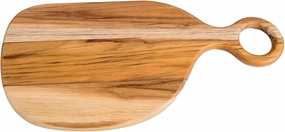 Lipper International Teak Wood Paddle Board for Cutting and Serving Hors D’oeuvres, Cheeses, Meats or Snacks, Oblong, 18 1/8" x 8 7/8" x 3/4"