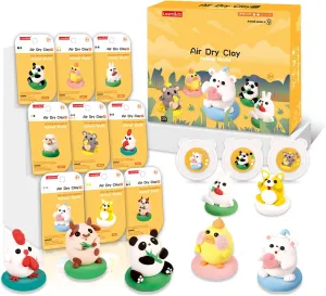 LITTCO Animal World Air Dry Clay Kits: 9 DIY Creature Crafts for Kids 3  | Child-Safe Modeling Clay with Guides | Creative Gift for Birthdays & Holidays