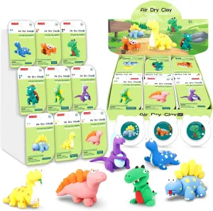 LITTCO Dinosaur World Air Dry Clay Kits: 9 DIY Creature Crafts for Kids 3  | Child-Safe Modeling Clay with Guides | Creative Gift for Birthdays & Holidays