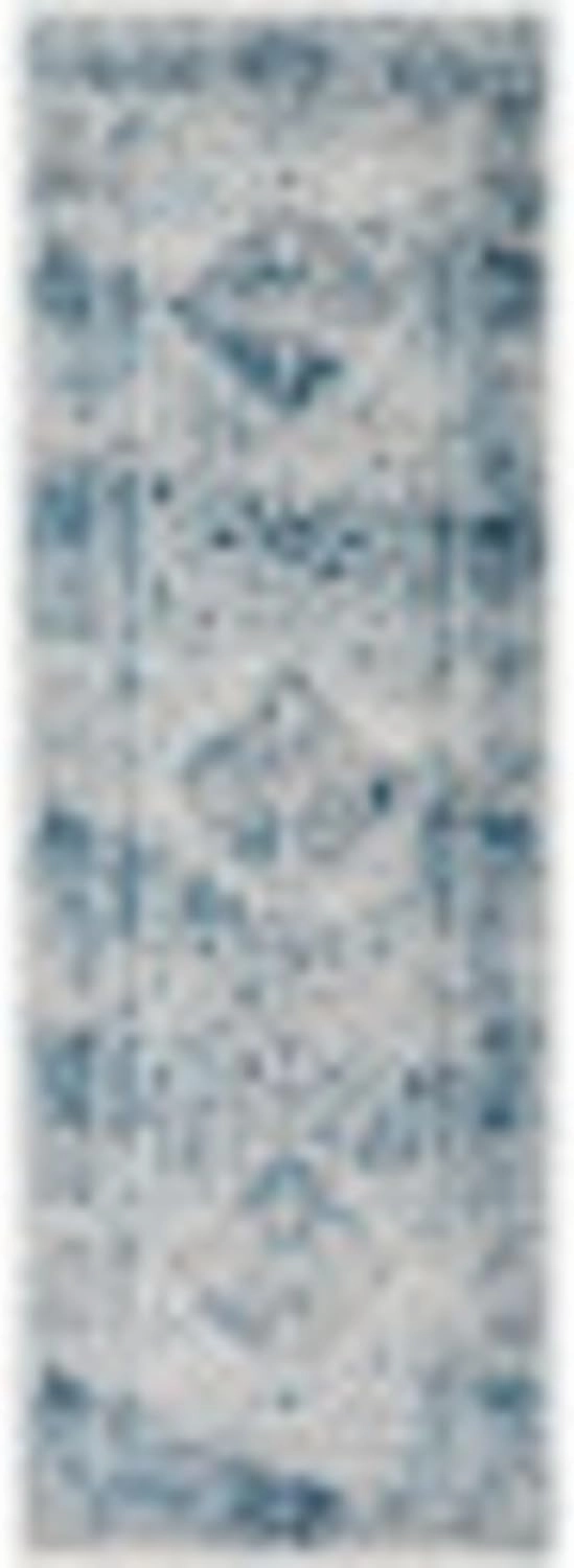 Livabliss Desta Vintage Oriental Runner Area Rug,2'7" x 7'3",Blue/White