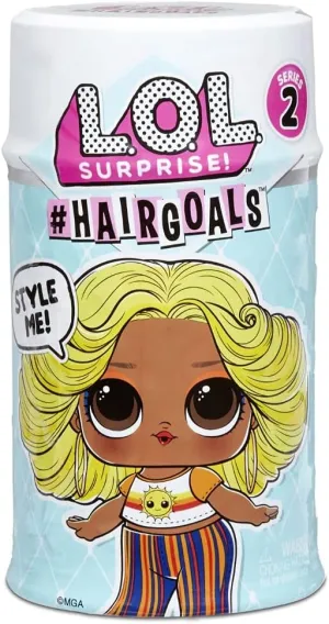 L.O.L. Surprise! Hairgoals Series 2 with 15 Surprises Including Real Hair Fashion Doll, Exclusive Hair Salon Toy Chair, Doll Accessories, Bottle, Comb - Small Dolls for Girls Ages 4-14 Years