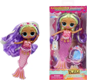 LOL Surprise Tweens Mermaid Cleo Clove Fashion Doll with Color Changing Tail, Movable Fin, and Beautiful Accessories – Toy Gift for Kids Ages 4 