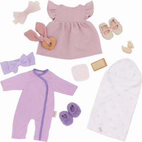 LullaBaby – 13-pc Fashion Set – Baby Doll Clothes – Pajama, Dress & Bath Accessories – Imaginative Play – Toys For Kids Ages 2 & Up – Baby Doll Clothing Set