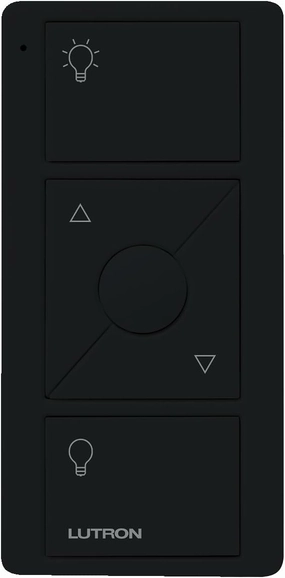 Lutron Pico Remote for Caseta Smart Dimmer Switch, 3-Button Control with Raise/Lower and Preset Lighting Level, For Table Top or Wallmount Use, PJ2-3BRL-GBL-L01, Black