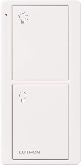 Lutron Pico Remote for Caseta Smart Switch, 2-Button Control , On/Off Control, For Table Top or Wallmount Use, PJ2-2B-GWH-L01, White