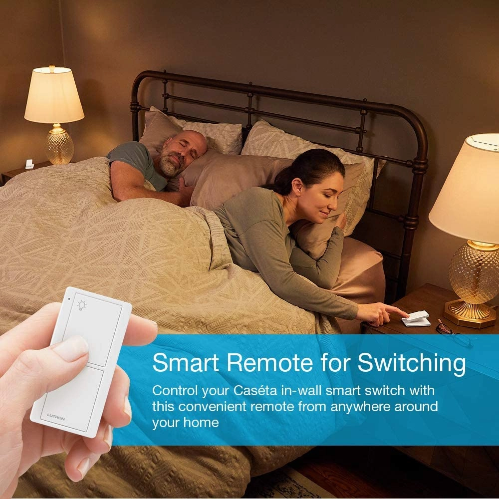 Lutron Pico Remote for Caseta Smart Switch, 2-Button Control , On/Off Control, For Table Top or Wallmount Use, PJ2-2B-GWH-L01, White