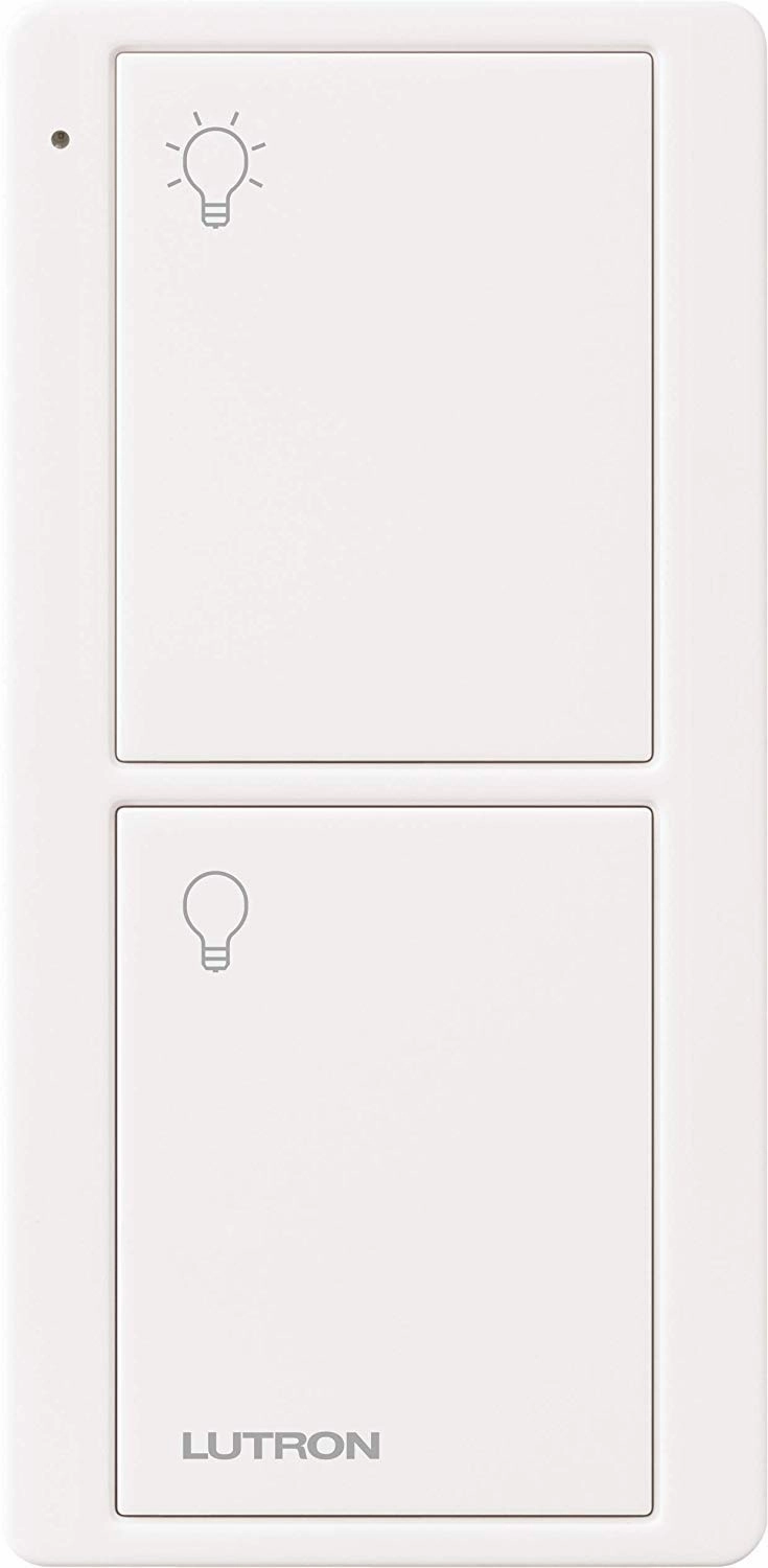 Lutron Pico Remote for Caseta Smart Switch, 2-Button Control , On/Off Control, For Table Top or Wallmount Use, PJ2-2B-GWH-L01, White