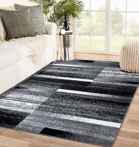 LUXE WEAVERS Lagos Collection 9248 Grey 8x10 Art Deco Geometric Area Rug