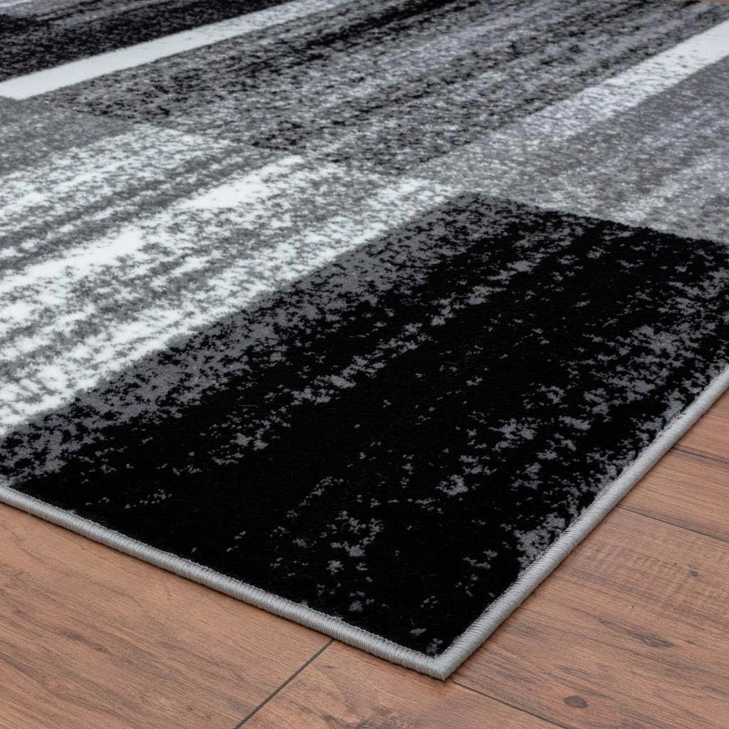 LUXE WEAVERS Lagos Collection 9248 Grey 8x10 Art Deco Geometric Area Rug