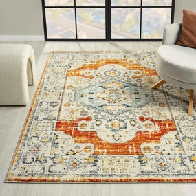 LUXE WEAVERS Oriental Medallion Indoor Area Rug, Apricot, 5x7