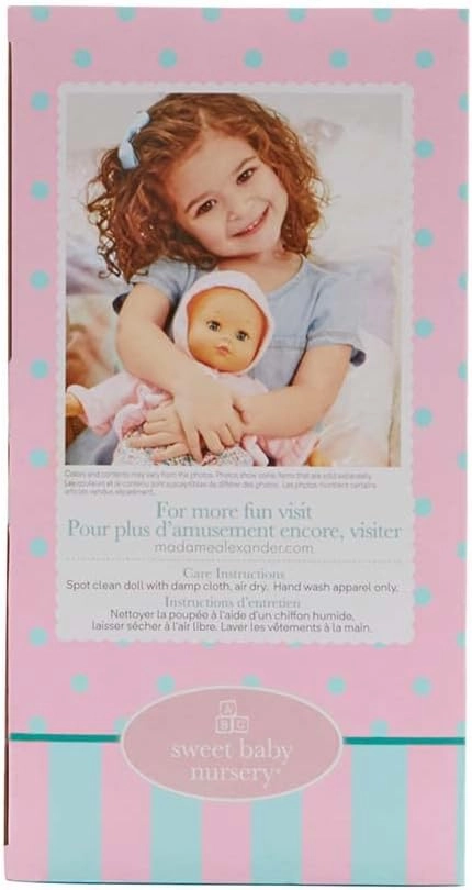 Madame Alexander 14-Inch Baby Cuddles Doll with Bottle, Pink Floral, Light Skin Tone