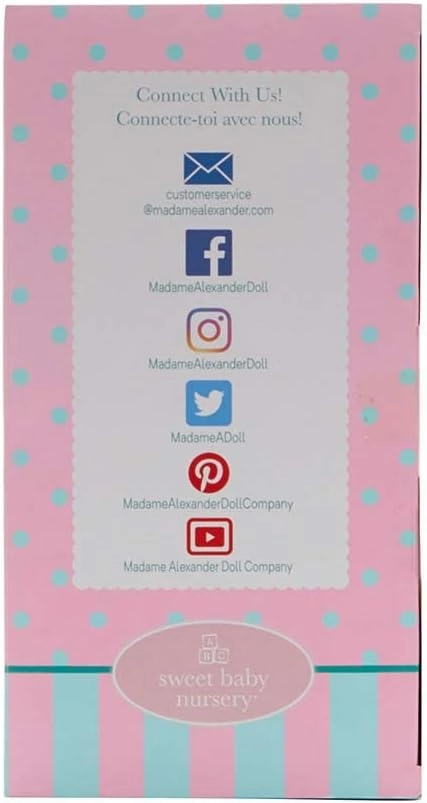 Madame Alexander 14-Inch Baby Cuddles Doll with Bottle, Pink Floral, Medium Skin Tone