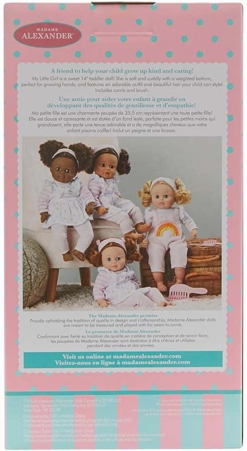 Madame Alexander 14" My Little Girl Rainbow Overalls Doll, Light Skin Tone