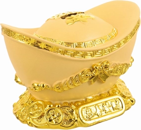MAGICLULU Gold Piggy Bank Decor Unique Money Holder for Cash Savings Box for Desktop and Non-Fading for Home Decoration and Wealth